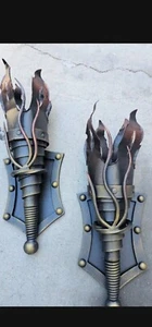 Gothic Lamp Vikings Style Iron Heavy New Laser Cut Beautiful For Wall/Door - Picture 1 of 9