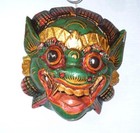 Holz Affe Maske Von Barong,Grün Farbe,Handgeschnitzte IN Bali,Wand Maske,Neue