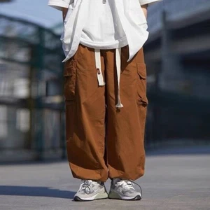 Japanese retro overalls ins wind trend loose all pull rope casual pants Japandi - Picture 1 of 10