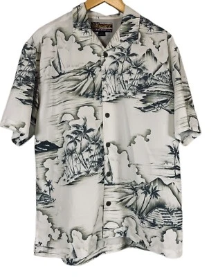 QUIKSILVER HAWAIIN BOARDING MARFIL Y VERDE BOTONES MANGA CORTA TALLA MEDIANA Foto 1 de 4