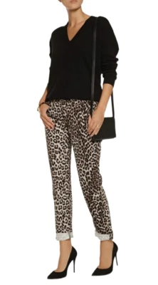 RAG & BONE JEANS Boyfriend Straight leg LEOPARD print $210 25 - Image 1 of 4
