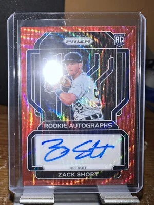 2022 Prizm Baseball Rookie Wave Red #RA-ZS Zack Short 58/75 - Detroit Tigers - Image 1 of 2