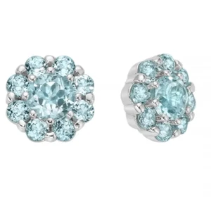 Orecchini Miluna Donna Argento 925 Topazio Azzurro TG. Tondo _ERD2927 - Foto 1 di 2