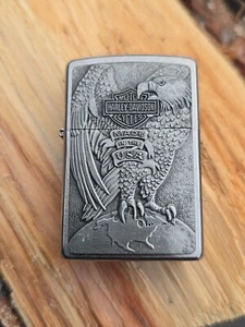 ZIPPO 2008 HARLEY DAVIDSON Made In USA Motocycle, Lighter FIRED Chrome, Emblem - Picture 1 of 4