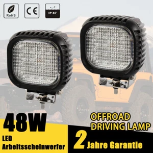 2X 48W Cree LED Arbeitsscheinwerfer 12V 24V Auto Strahler Traktor Scheinwerfer - Bild 1 von 10