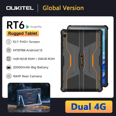 Global Version Oukitel RT6 Android 13 Rugged Tablet 20000mAh 8G+256GB 10.1" FHD+ - Image 1 of 4