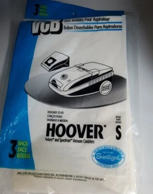 Vacuum Canister Bags Type S VCB 3 Disposable Vac Hoover Spectrum Futura - Image 1 of 2