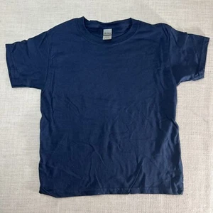 Gildan Youth XS Short Sleeve Ultra Cotton Crew Neck Stylish Shirt 2000B Navy - Picture 1 of 5