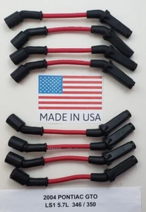 8.5mm PONTIAC GTO 2004 5.7L 346 350 LS1 LS6 RED PERFORMANCE SPARK PLUG WIRES USA - Picture 1 of 2