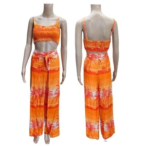 Koko Knoten Thai Viskose zweiteiliges Hosen Set Medium Strand Sommer Outfit - Bild 1 von 6