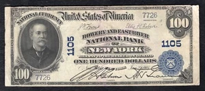 1902 $100 BOWERY & EAST RIVER NB OF NEW YORK, NY NATIONAL CURRENCY CH. #1105 - Picture 1 of 2