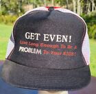 Humorystyczny kapelusz truckerski Get Even Mesh Snapback Regulowany Śmieszny Made In USA