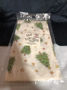 VTG 90s Christmas Table Cover 1 Ply Paper 54"x 96" Christmas Trees Made in USA - Picture 1 of 8