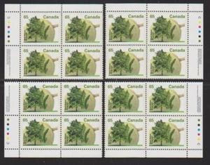 1991 Canada SC# 1367 - Fruit Tree Definitive - Plate Blocks of 4 M-NH Lot # 3324 - Picture 1 of 1