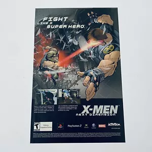 X-Men Video Game Promo Poster PS2 Xbox Marvel Retro Gaming Rare Print Ad 2000s - Picture 1 of 5