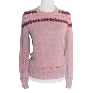 Vintage A.O. Strickpullover Pullover weiß Alpaka Wolle rosa Größe L Peru - Bild 1 von 9