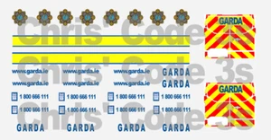 Code 3 Adhesive Vinyl Decal Suit Greenlight 1/43 - GARDA Police Transit - Picture 1 of 4