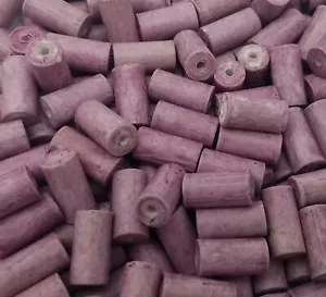 Lot of 100 Vintage Lavender Purple Resin 12mm Tube Craft Jewelry Spacer Beads - Picture 1 of 3