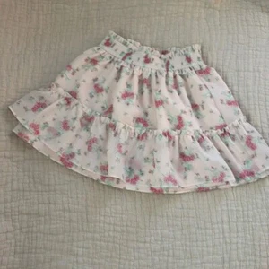 Janie And Jack Girl 6 Pink Floral Elastic Waist Tiered Ruffle Chiffon Skirt - Picture 1 of 2