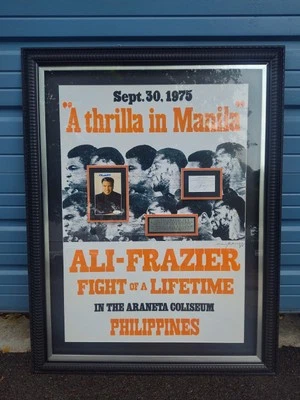 Beautiful Signed Muhammad Ali & Joe Frazier "Thrilla in Manila" Framed  JSA COA - Image 1 of 4