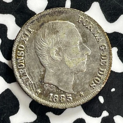 1885 Spanish Philippines 10 Centavos Lot#C2397 Silver! Nice! - Image 1 of 2