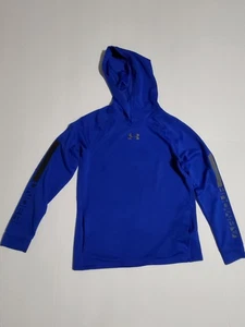 (#10) Under Armour Heather Blue Coldgear Hoodie Shirt Size Large Youth - Bild 1 von 9