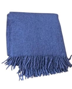 Manta Foxford Mohair Lana Púrpura Flecos Hecha en Irlanda 57x65 - Imagen 1 de 7