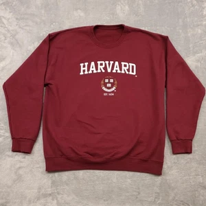 Harvard Sweatshirt Mens Large Maroon Crewneck College University Pullover Fleece - Picture 1 of 9