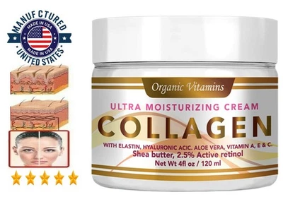COLLAGEN & ELASTIN CREAM Smooth Supple Moisture Skin Face Anti Aging Wrinkle 4oz - Image 1 of 4