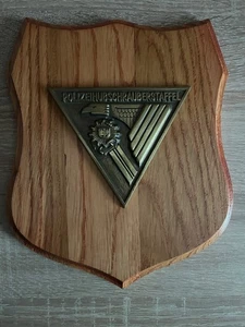 Holzwappen Polizeihubschrauberstaffel, Messing Symbol, sehr selten - Bild 1 von 1