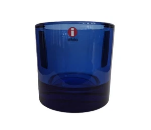 Iittala Marimekko 80mm 3 1/2" Large Blue Kivi Tea-light Votive Candle Holder - Picture 1 of 22