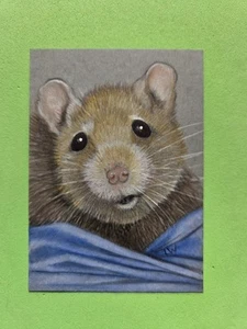 LWick Original ACEO Animal Mouse Rat Hamster Gerbil - Picture 1 of 1