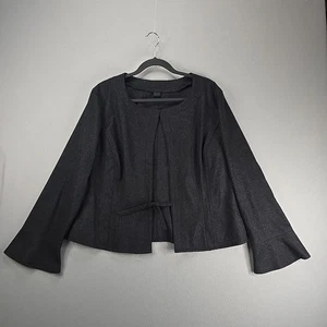 Gossl Boiled Wool Austrian Tie Front Jacket Blazer Gray Womens EU46 US 16 - Picture 1 of 10