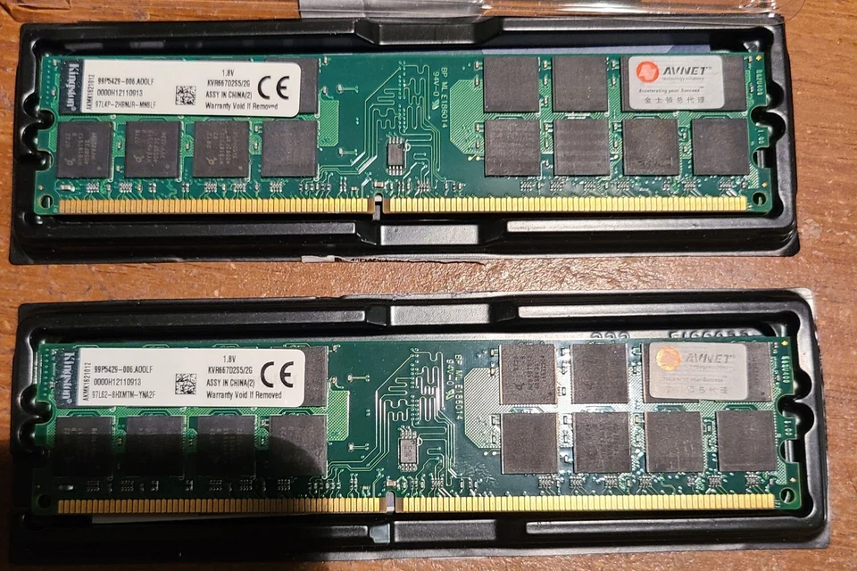 4GB Kingston Avnet DDR2 PC RAM Kit 2 x 2GB KVR667D255/2G - Image 1 of 1