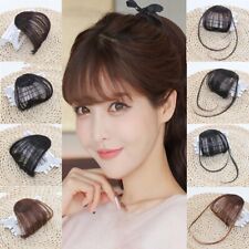 Thin Neat Air Bangs Remy Hair Extensions Clip on Fringe Front Hairpiece Fashion*