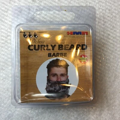 Curly Beard Gray HMS Mens  Directors Choice Barbe Deluxe Short  One Size - Image 1 of 2