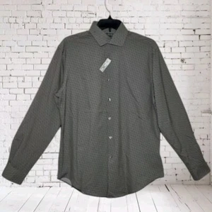 Mens Van Heusen Dress Shirt Slim Fit Wrinkle Free Flex Stretch Grey Size 15-15.5 - Picture 1 of 10