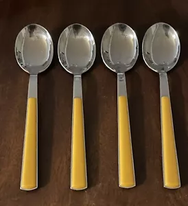 WMF Cromargan Cortina Yellow Gold 4 Tablespoons 7.75" Stainless Plastic Flatware - Picture 1 of 3