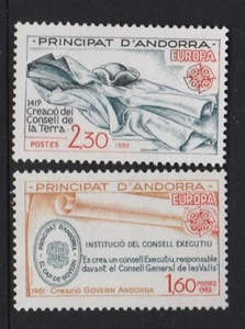 ANDORRA [Fr.] 1982 EUROPA Andorran Culture set of 2 MNH   - Picture 1 of 1