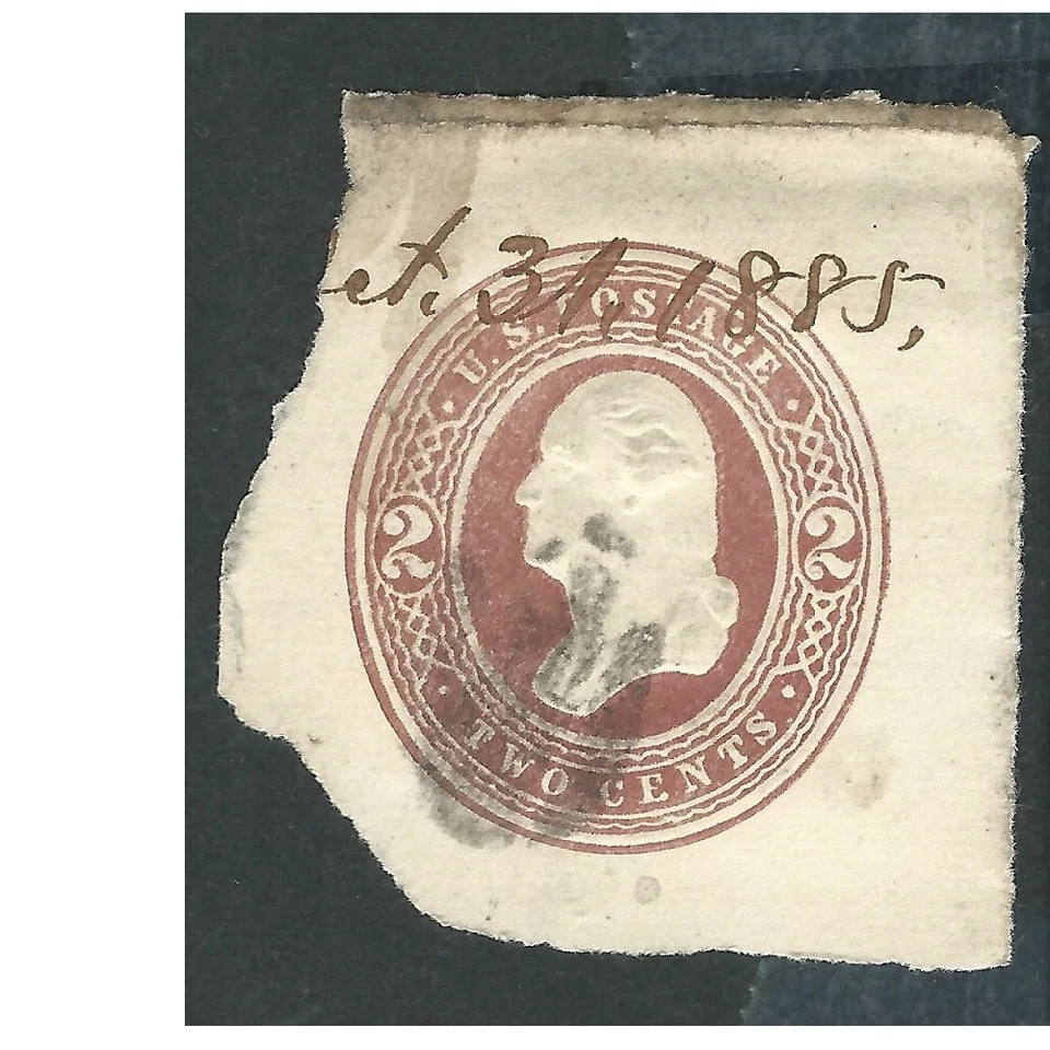 Scott U288a, 2c, brown Cut Square, dated pen cancel, Halloween (Oct 31, 1885) - Image 1 of 1