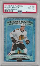 2019-20 O-Pee-Chee Platinum Arctic Freeze Dominik Kubalik 57/99 Rookie PSA 10
