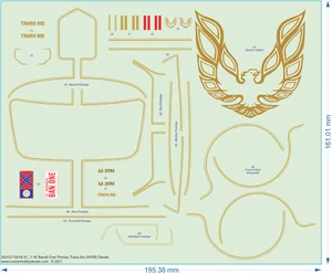 'Bandit One' Pontiac Trans-Am (SATB) Decals - 1/18 1/24 1/25 - Water Decal - Picture 1 of 5