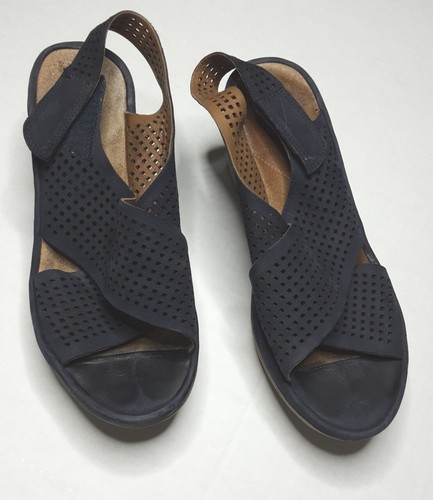 Clarks Sandalo Zeppa Taglia 9M Blu Cinturino Posteriore 9 M Comodo Estivo