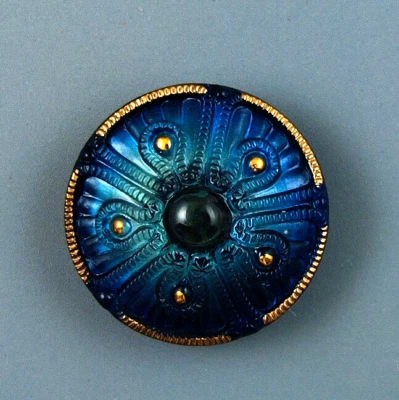 COLORFUL CZECH GLASS BUTTON - Image 1 of 4