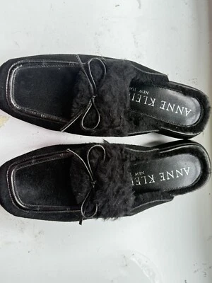 Zapatos planos sin cordones Ann Klein de gamuza forrados de piel de oveja talla 6 M Foto 1 de 4