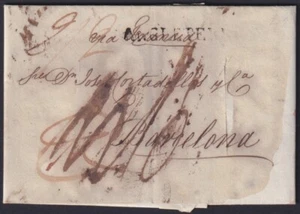 F-EX19131 ENGLAND UK 1819 DESINFECTED TO SPAIN 2 CUT + IMMERATION IN VINEGAR - Picture 1 of 4