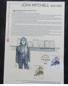 Document Philatélique 1er Jour : 09 2014 Joan Mitchell 1925 1992 - Imagen 1 de 1