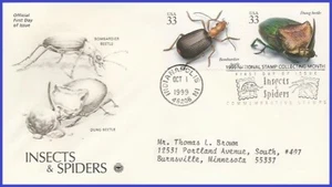 USA5 #3351m ADDR PCS ARTCRAFT FDC STR2  Insects and Spiders Bombardier Beetle - Picture 1 of 1
