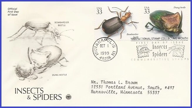 USA5 #3351m ADDR PCS ARTCRAFT FDC STR2  Insects and Spiders Bombardier Beetle - Image 1 of 1