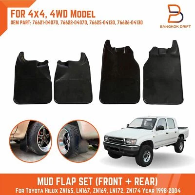FR RR Mud Flaps Rubber Splash Guard For 4WD Toyota Hilux D4D LN167 ZN174 98-04 - Image 1 of 4